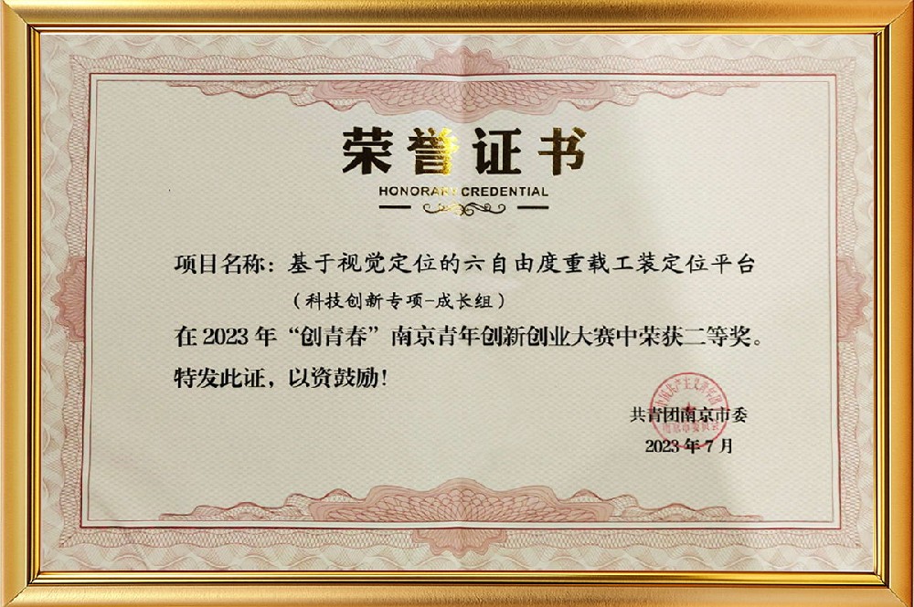 南京青年创新创业大赛二等奖